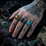 Vintage Dragon Claw Stainless Steel Turquoise Ring | Gthic.com