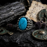 Vintage Dragon Claw Stainless Steel Turquoise Ring | Gthic.com