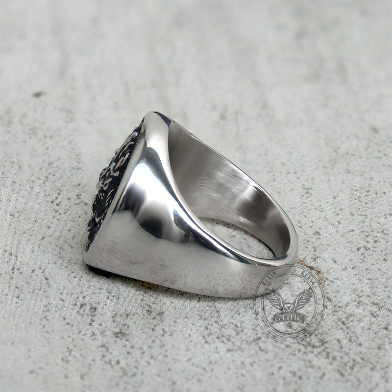 Vintage Dragon Head Pattern Stainless Steel Ring