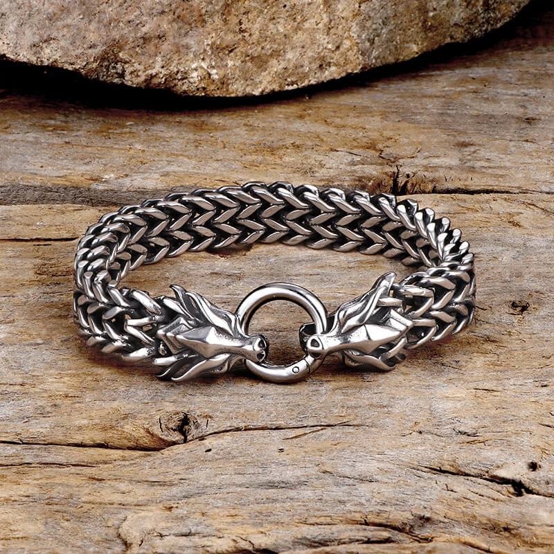 Vintage Dragon Head Stainless Steel Bracelet | Gthic.com