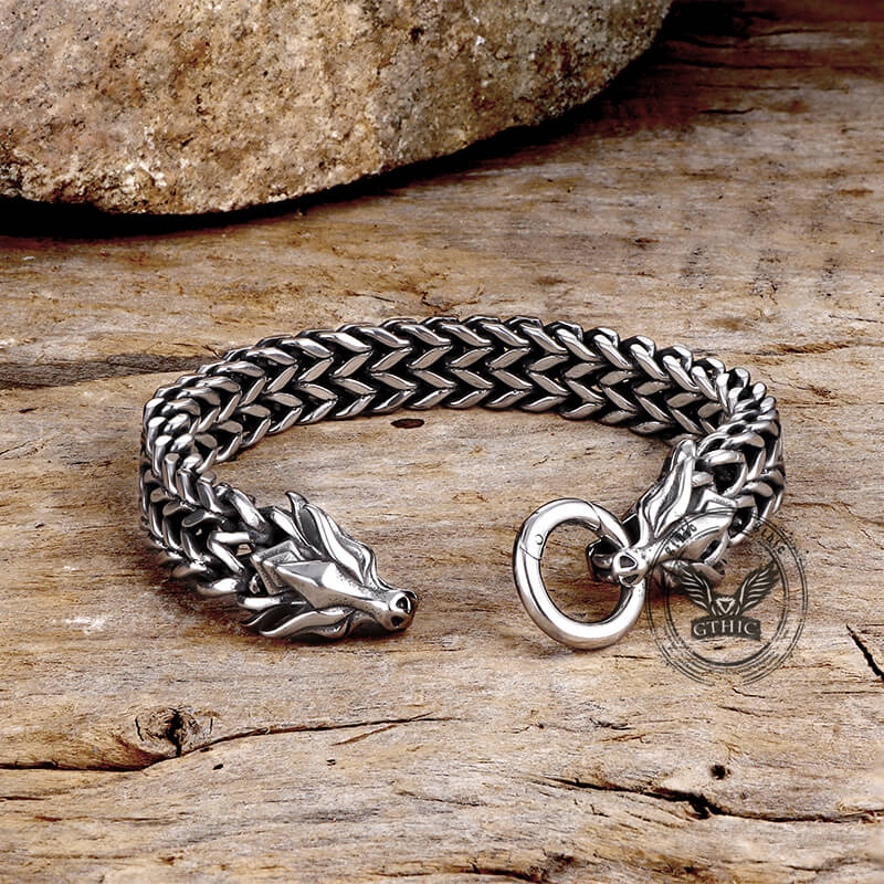 Vintage Dragon Head Stainless Steel Bracelet | Gthic.com