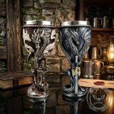 Vintage Dragon Sword Stainless Steel Gothic Wine Goblet | Gthic.com