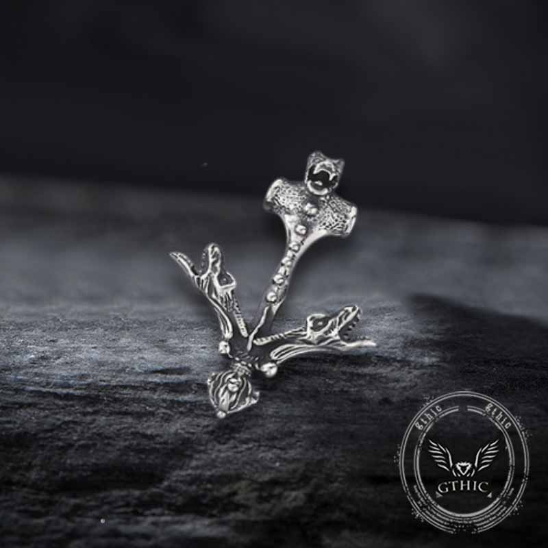 Vintage Dragon Two-Headed Snake Stainless Steel Pendant