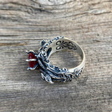 Vintage Dragon Zircon Sterling Silver Ring | Gthic.com