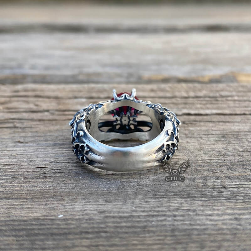 Vintage Dragon Zircon Sterling Silver Ring