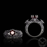 Vintage Dragon Zircon Sterling Silver Ring | Gthic.com