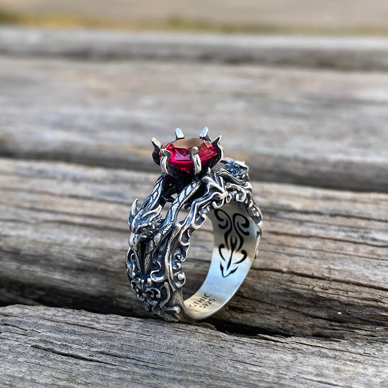 Anillo De Garra De Dragón De Plata Esterlina: Regalo De