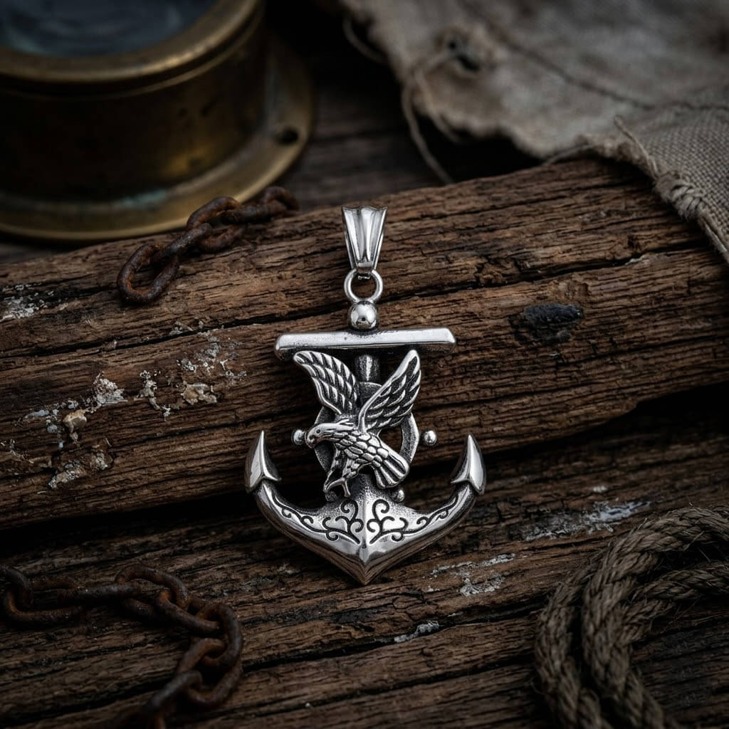Vintage Eagle Anchor Stainless Steel Pendant