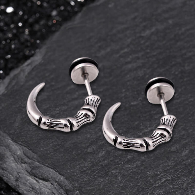 Vintage Eagle Claw Stainless Steel Earrings | Gthic.com
