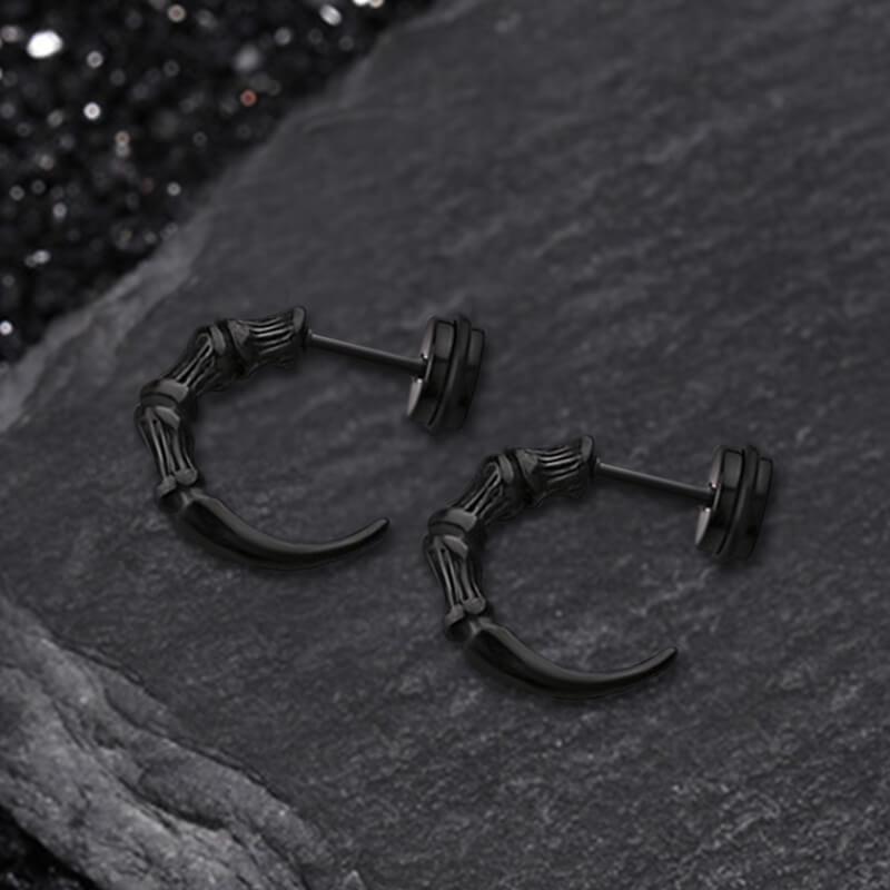 Vintage Eagle Claw Stainless Steel Earrings | Gthic.com
