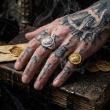 Vintage Eagle Head Stainless Steel Signet Ring | Gthic.com
