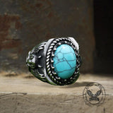 Vintage Eagle Turquoise Stainless Steel Animal Ring | Gthic.com