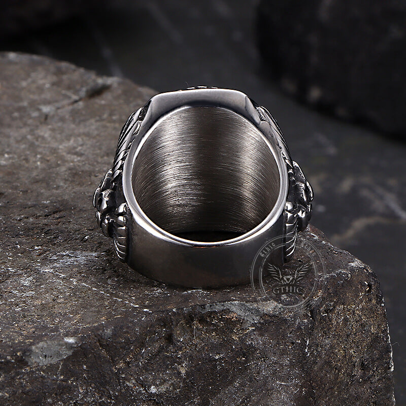 Vintage Eagle Turquoise Stainless Steel Animal Ring