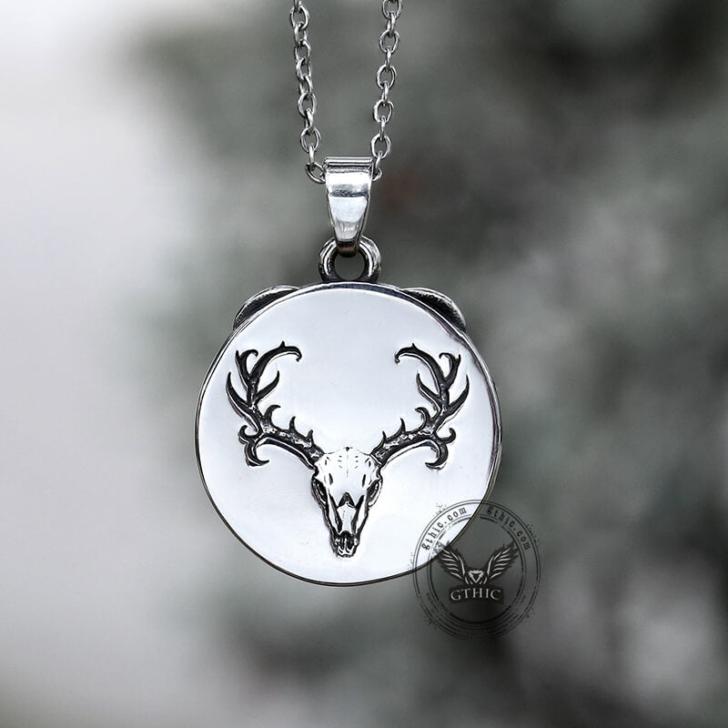 Vintage Elk Stainless Steel Pendant | Gthic.com