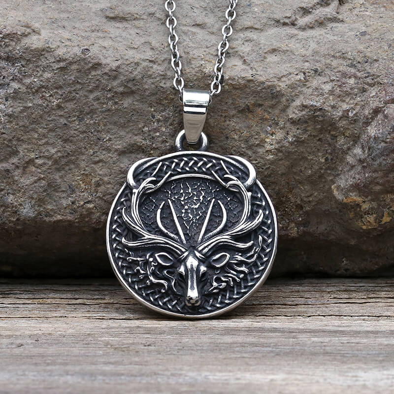 Vintage Elk Stainless Steel Pendant | Gthic.com