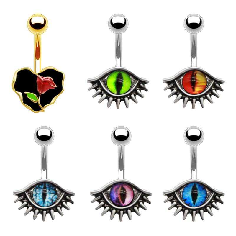 Vintage Evil Eye Design Alloy Belly Ring | Gthic.com