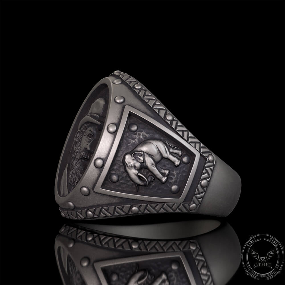 Vintage Explorer Elephant Sterling Silver Ring