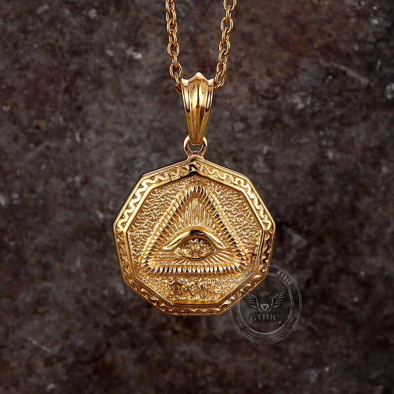 Vintage Eye of Providence Stainless Steel Pendant | Gthic.com