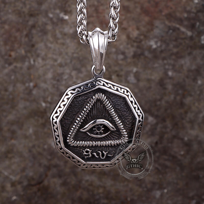 Vintage Eye of Providence Stainless Steel Pendant | Gthic.com