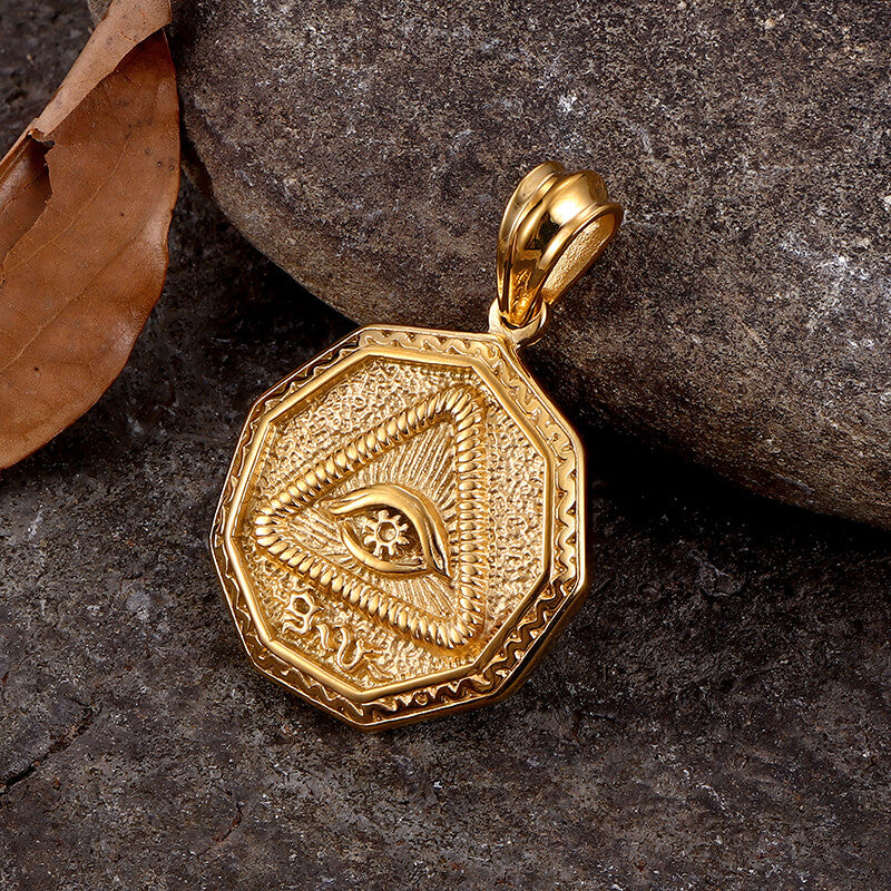 Vintage Eye of Providence Stainless Steel Pendant | Gthic.com