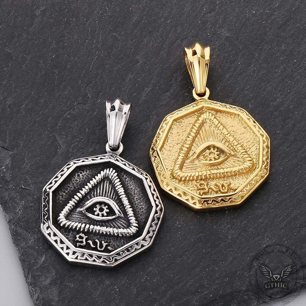 Vintage Eye of Providence Stainless Steel Pendant | Gthic.com