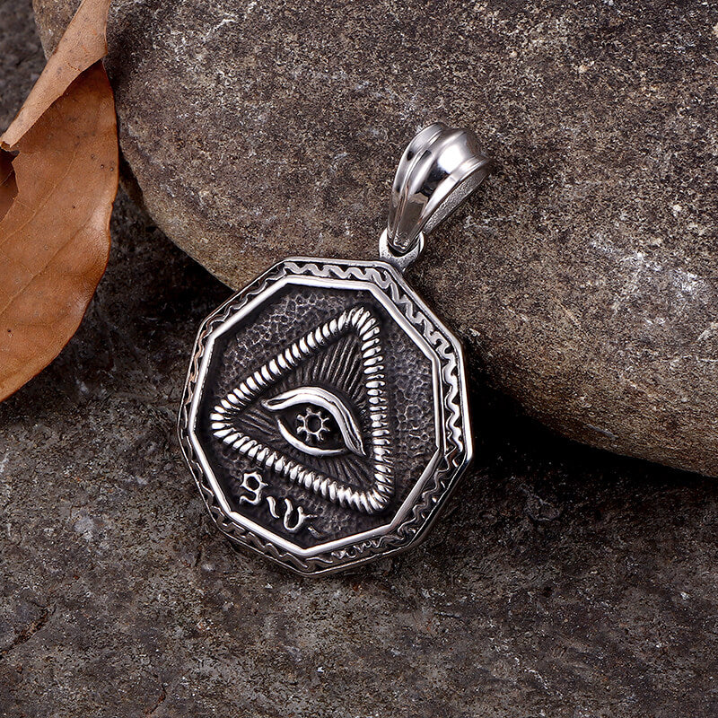 Vintage Eye of Providence Stainless Steel Pendant | Gthic.com