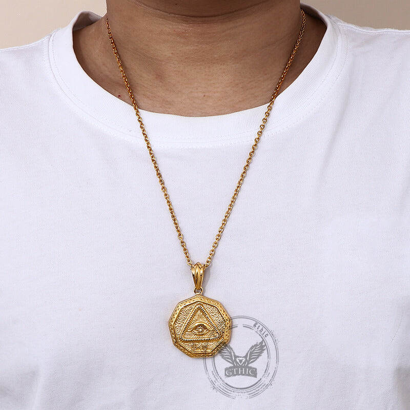 Vintage Eye of Providence Stainless Steel Pendant | Gthic.com