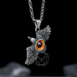 Vintage Falcon Wings Devil Eye Stainless Steel Pendant