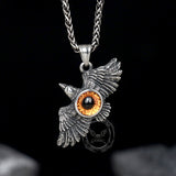 Vintage Falcon Wings Devil Eye Stainless Steel Pendant