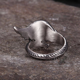 Vintage Feather Guardian Wings Stainless Steel Ring