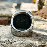 Vintage Feather Moon Pattern Stainless Steel Ring | Gthic.com