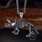 Vintage Ferocious Dinosaur Stainless Steel Pendant