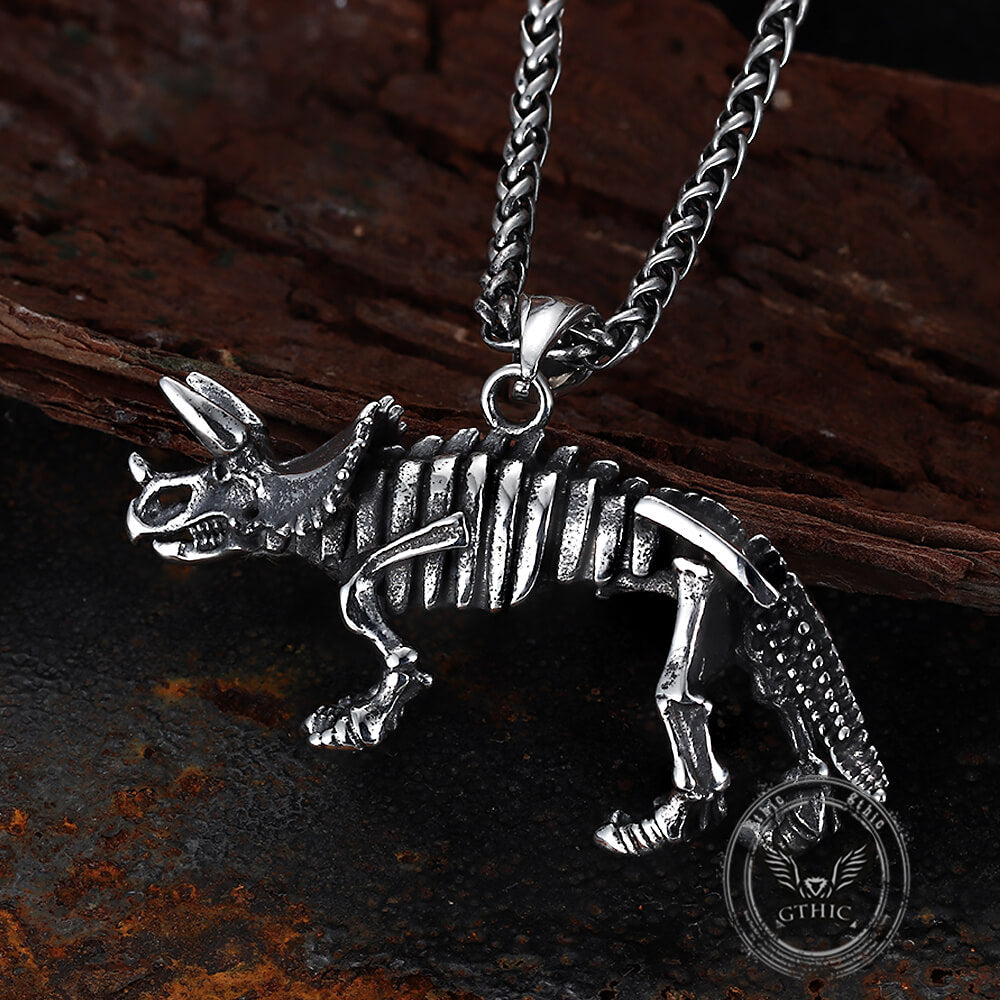 Vintage Ferocious Dinosaur Stainless Steel Pendant