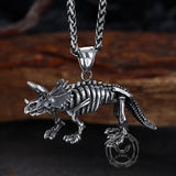 Vintage Ferocious Dinosaur Stainless Steel Pendant