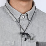 Vintage Ferocious Dinosaur Stainless Steel Pendant | Gthic.com