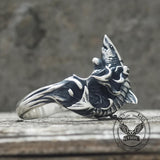 Vintage Fierce Shark Ocean Wave Sterling Silver Ring