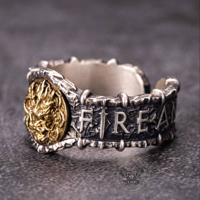 Vintage Fire Dragon Sterling Silver Ring | Gthic.com