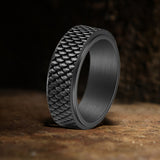 Vintage Fish Scale Spinner Stainless Steel Ring | Gthic.com