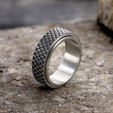 Vintage Fish Scale Spinner Stainless Steel Ring