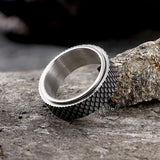 Vintage Fish Scale Spinner Stainless Steel Ring