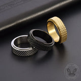 Vintage Fish Scale Spinner Stainless Steel Ring | Gthic.com
