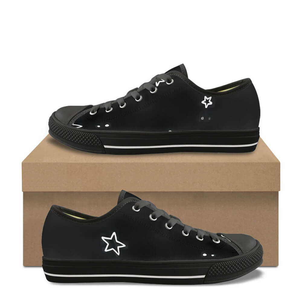 Vintage Five-Pointed Star Print Print Canvas Shoes 01 | Gthic.com