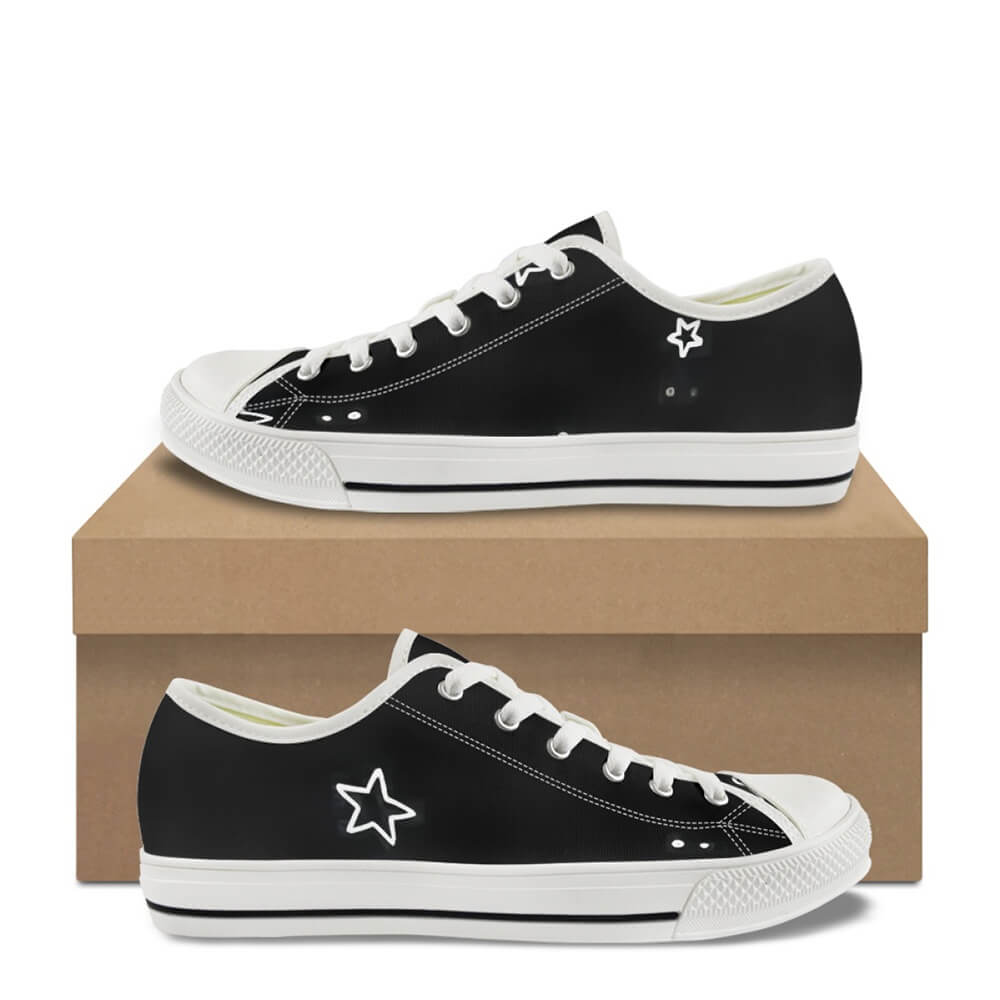 Vintage Five-Pointed Star Print Print Canvas Shoes 02 | Gthic.com