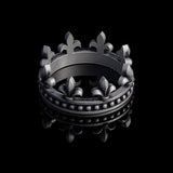 Vintage Fleur-De-Lis Crown Sterling Silver Ring | Gthic.com