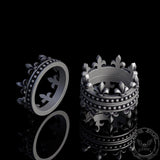Vintage Fleur-De-Lis Crown Sterling Silver Ring