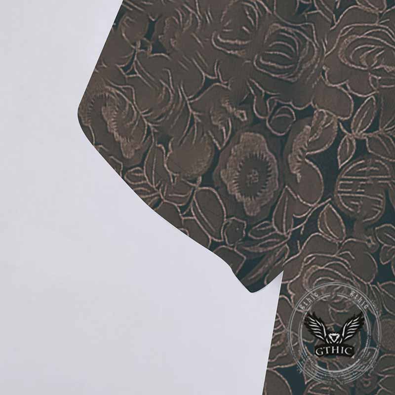 Vintage Floral Print Short Sleeve Polo Shirt 03 | Gthic.com