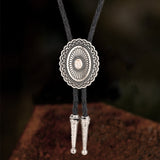 Vintage Flower Design Gem Alloy Bolo Tie