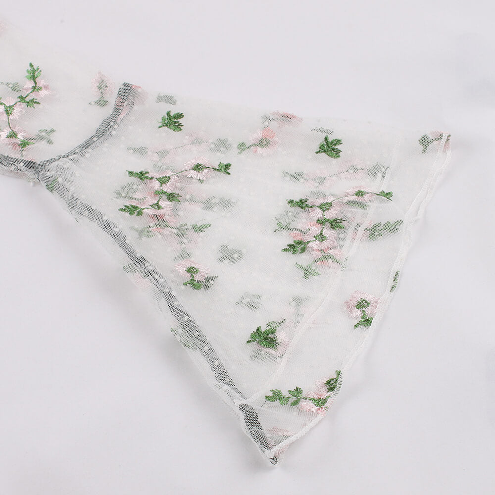 Vintage Flower Embroidered Mesh Patchwork Dress