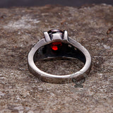 Vintage Flower Stainless Steel Gemstone Ring