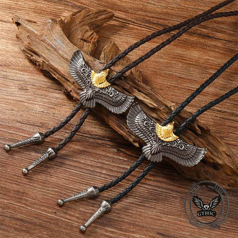 Vintage Flying Eagle Alloy Animal Bolo Tie 01 | Gthic.com